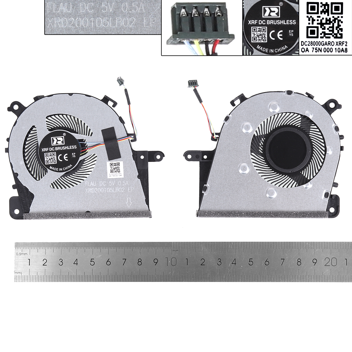 Picture of New Replacement CPU Cooling Fan For White Lenovo IdeaPad 3 14IML05 S145-14 Laptop Radiator Fan （High copy） DC28000F4V0 Layout